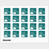 Lees om te leven vierkante sticker (Vel)