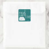 Lees om te leven vierkante sticker (Tas)