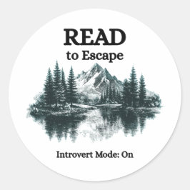 Lees om te Ontsnappen - Introvert Modus: Aan Stick Ronde Sticker