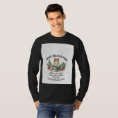 Lees, ontspan & spinnende kat lees T-shirt | Boekl (Voorkant volledig)