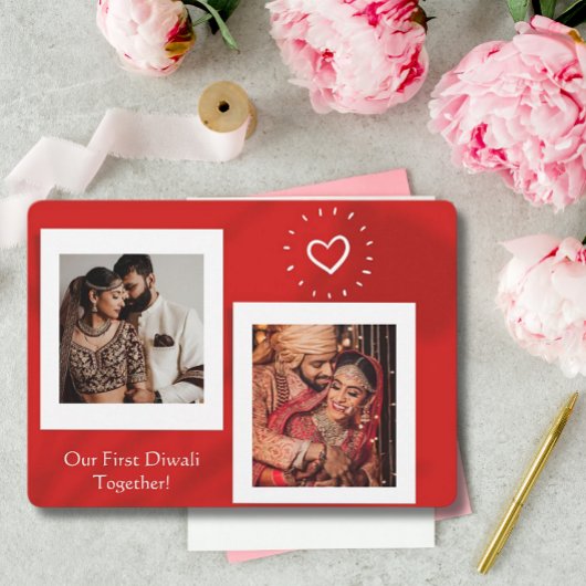 Lees onze eerste Diwali samen Fotogroet Feestdagenkaart