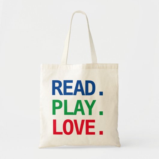 Lees Play Love Tote Bag (Voorkant)