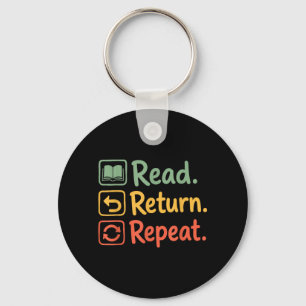Lees Retour Herhaal Lezen Boek Liefhebbers Retro Sleutelhanger
