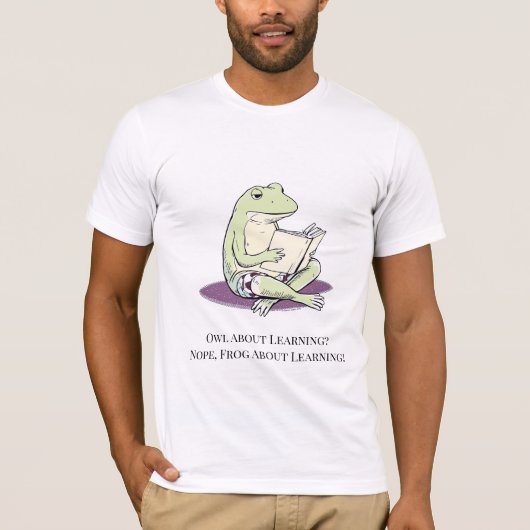 Lees Ribbit Repeat Frog Mannen T-shirt (Voorkant)