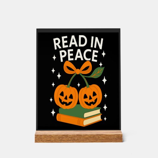 Lees rustig grappig halloweenboek acryl bord (Voorkant)