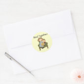 Lees Samen Mam en Jongen Tshirts en Geschenken Ronde Sticker (Envelop)