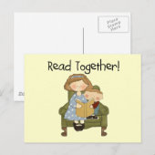 Lees samen Mam en Jongen Tshirts en Gifts Briefkaart (Voorkant / Achterkant)