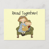 Lees samen Mam en Jongen Tshirts en Gifts Briefkaart (Voorkant)