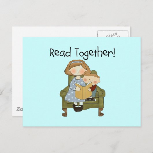 Lees samen Mam en Jongen Tshirts en Gifts Briefkaart (Voorkant / Achterkant)