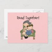 Lees samen - oma- en meisjesoverhemden en -cadeaut briefkaart (Voorkant / Achterkant)