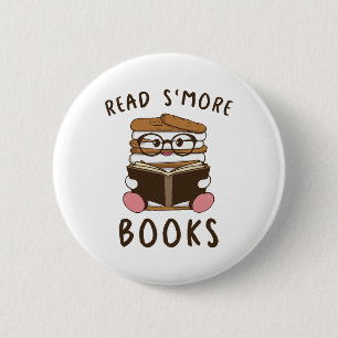 Lees Smore' Boeken Camping Lezen Boeken Liefhebber Ronde Button 5,7 Cm