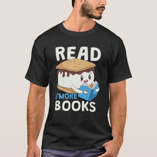 Lees S'more Books Camping Bookworm Boy Cute Librar T-shirt (Voorkant)