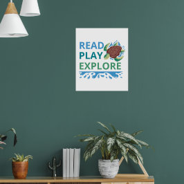 Lees • Speel • Ontdek Oceaan Avonturen Poster 