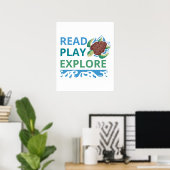 Lees • Speel • Ontdek Oceaan Avonturen Poster  (Thuiskantoor)
