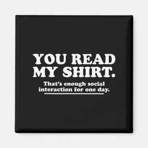Lees T-shirt Grappige Sarcastische Introvert Humor Magneet