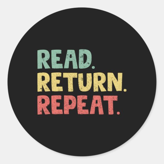 Lees Terugkeer Herhaal Bibliotheekmedewerker Ronde Sticker (Voorkant)