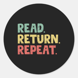 Lees Terugkeer Herhaal Bibliotheekmedewerker Ronde Sticker