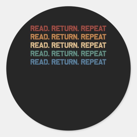 Lees Terugkeer Herhaal Librarian Library Worker Re Ronde Sticker (Voorkant)