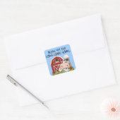 Lees 'til de Koeien naar huis komen Vierkante Sticker (Envelop)