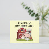 Lees 'tot de koeien thuis komen briefkaart (Staand voorkant)