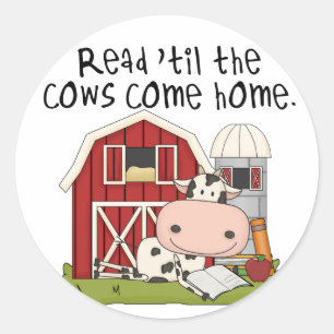 Lees 'totdat de Koeien thuiskomen Ronde Sticker