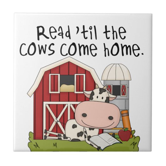 Lees 'totdat de Koeien thuiskomen Tegeltje (Voorkant)
