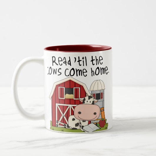 Lees 'totdat de Koeien thuiskomen Tweekleurige Koffiemok (Links)