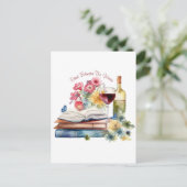 Lees tussen de wijn door briefkaart (Staand voorkant)
