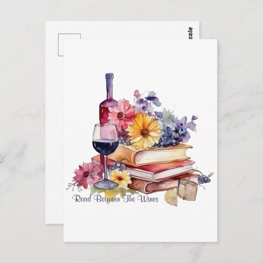 Lees tussen de wijnen briefkaart (Voorkant / Achterkant)