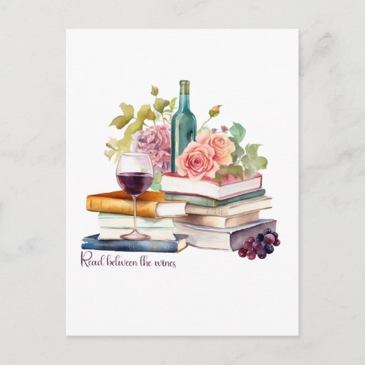 Lees tussen de wijnen briefkaart (Voorkant)
