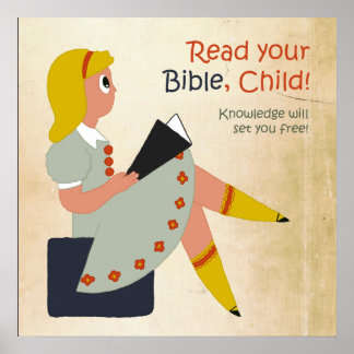 Lees uw bijbel, kind poster