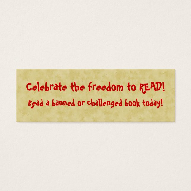 Lees verboden boeken Bladwijzer Mini Visitekaartjes (Voorkant)