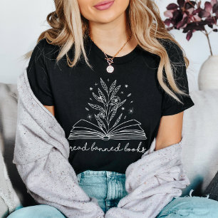 Lees verboden boeken Blooming Floral Book T-shirt