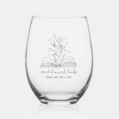 Lees verboden boeken Blooming Floral gepersonalise Wijnglas Zonder Voet (Voorkant)