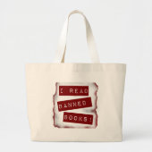 Lees Verboden Boeken Boekenwurm Spreuk Grote Tote Bag (Voorkant)