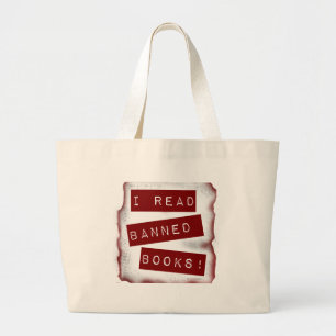 Lees Verboden Boeken Boekenwurm Spreuk Grote Tote Bag