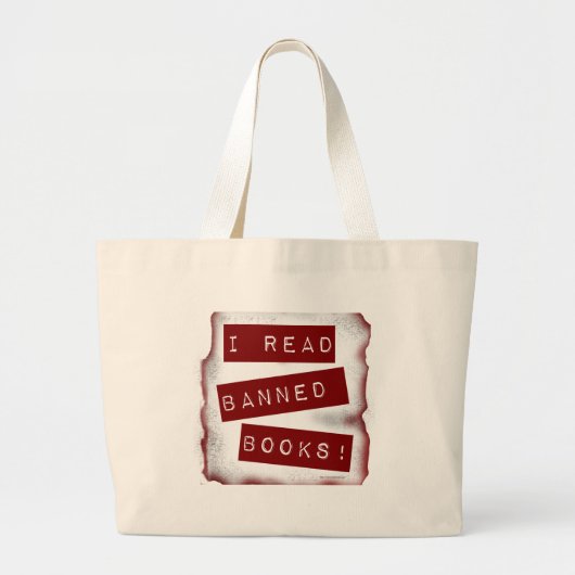 Lees Verboden Boeken Boekenwurm Spreuk Grote Tote Bag (Voorkant)