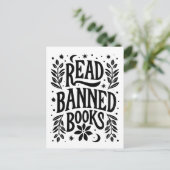 Lees verboden boeken briefkaart (Staand voorkant)