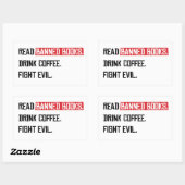 Lees verboden boeken Drink Coffee Fight Evil Rechthoekige Sticker (Vel)