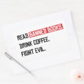 Lees verboden boeken Drink Coffee Fight Evil Rechthoekige Sticker (Envelop)