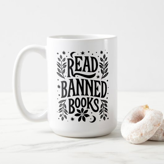 Lees verboden boeken koffiemok (Met donut)