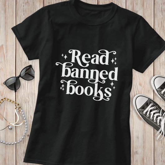 Lees verboden boeken lezen liefhebbers typografie t-shirt