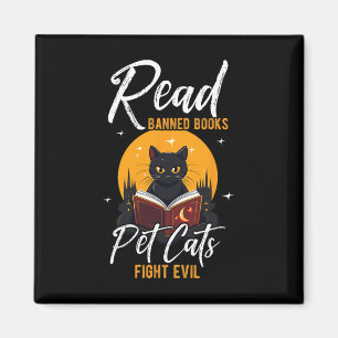 Lees Verboden Boeken Pet Cats Fight Evil Lees Verb Magneet