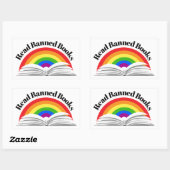 Lees verboden boeken Rainbow Rechthoekige Sticker (Vel)