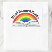 Lees verboden boeken Rainbow Rechthoekige Sticker (Tas)