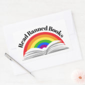 Lees verboden boeken Rainbow Rechthoekige Sticker (Envelop)