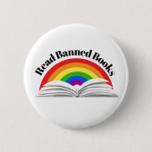 Lees verboden boeken Rainbow Ronde Button 5,7 Cm (Voorkant)
