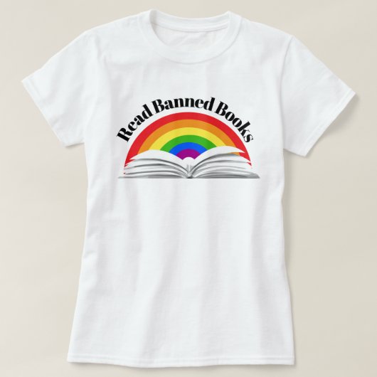 Lees verboden boeken Rainbow T-shirt (Design voorkant)