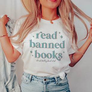 Lees verboden boeken Retro belettering gepersonali T-shirt