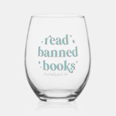 Lees verboden boeken Retro belettering gepersonali Wijnglas Zonder Voet (Voorkant)